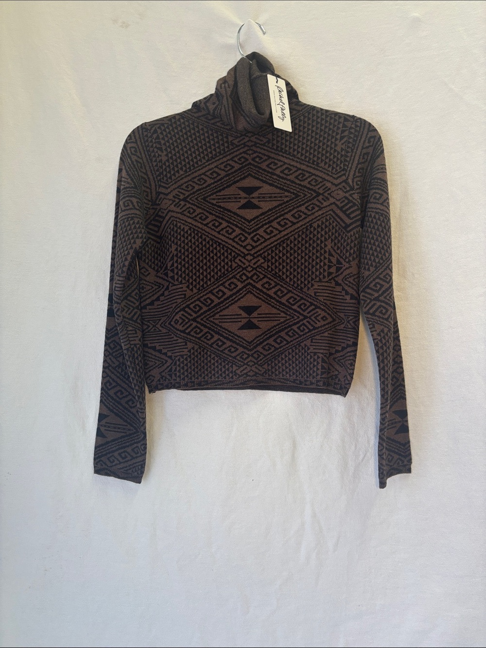 Rachel Pally Intarsia Crop Turtleneck Top